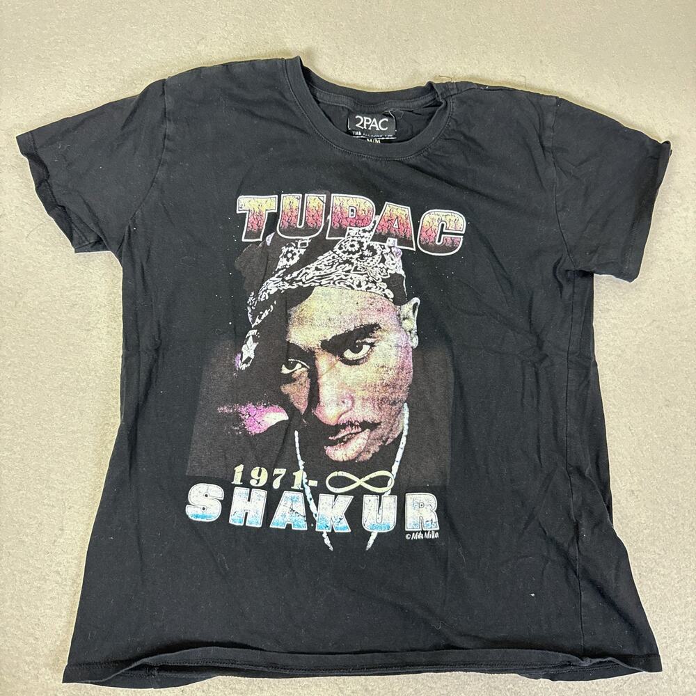 Tupac Shakur Graphic T Shirt Cotton On Bravado Black Tee Mens M Music